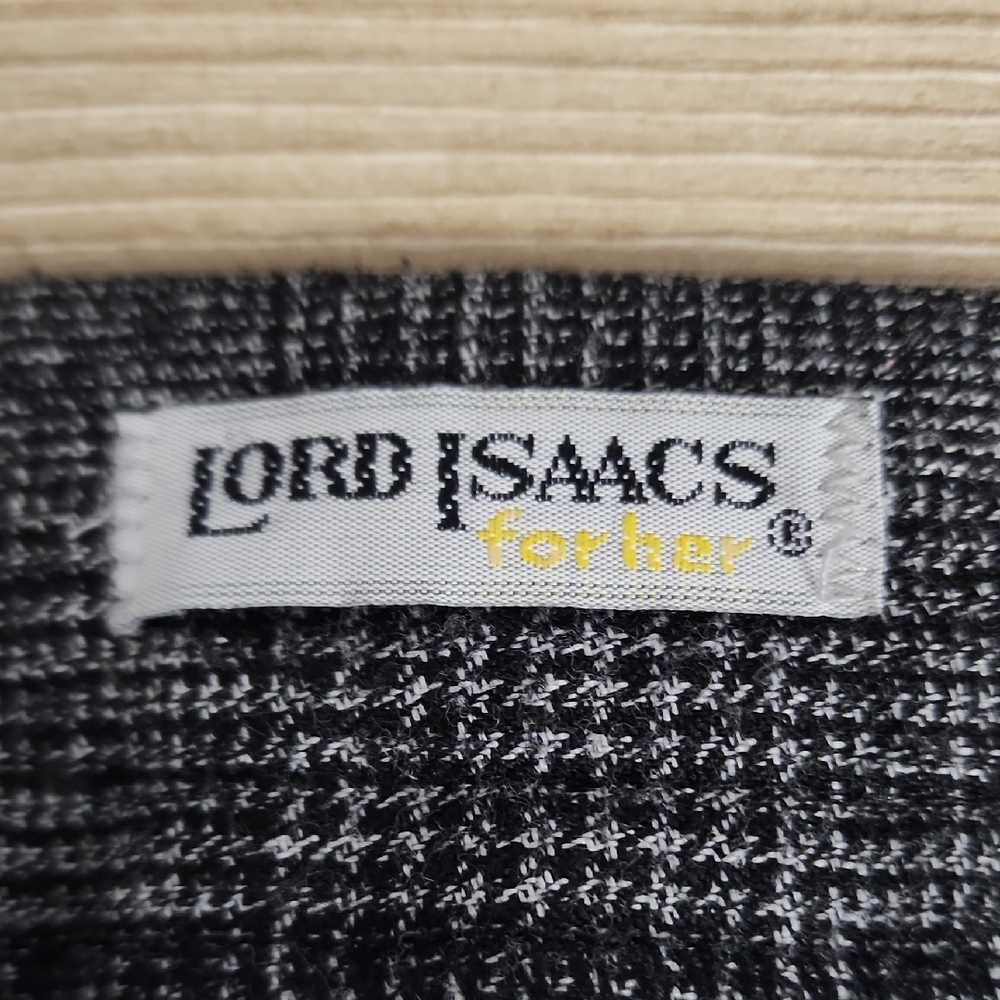 Lord Isaacs Black White Plaid Wool Blend Midi Pencil Skirt Size S - Picture 9 of 10